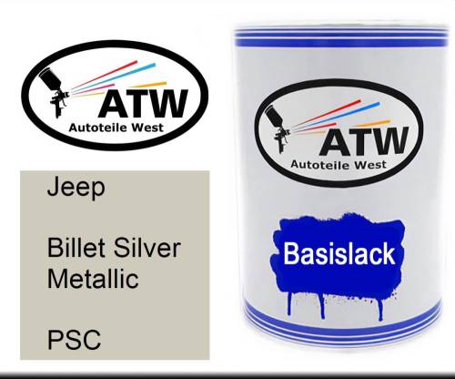 Jeep, Billet Silver Metallic, PSC: 500ml Lackdose, von ATW Autoteile West.